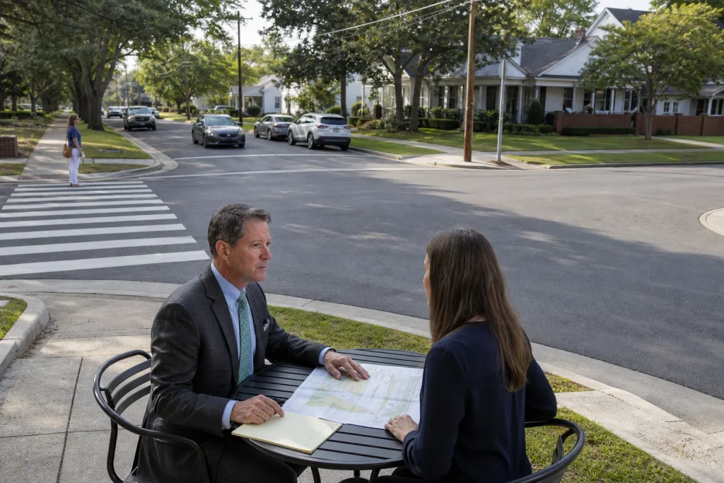 Tom McCutcheon working on an illustrative matter related to Does Alabama Law Require a Marked Crosswalk for Pedestrian Right-of-Way?