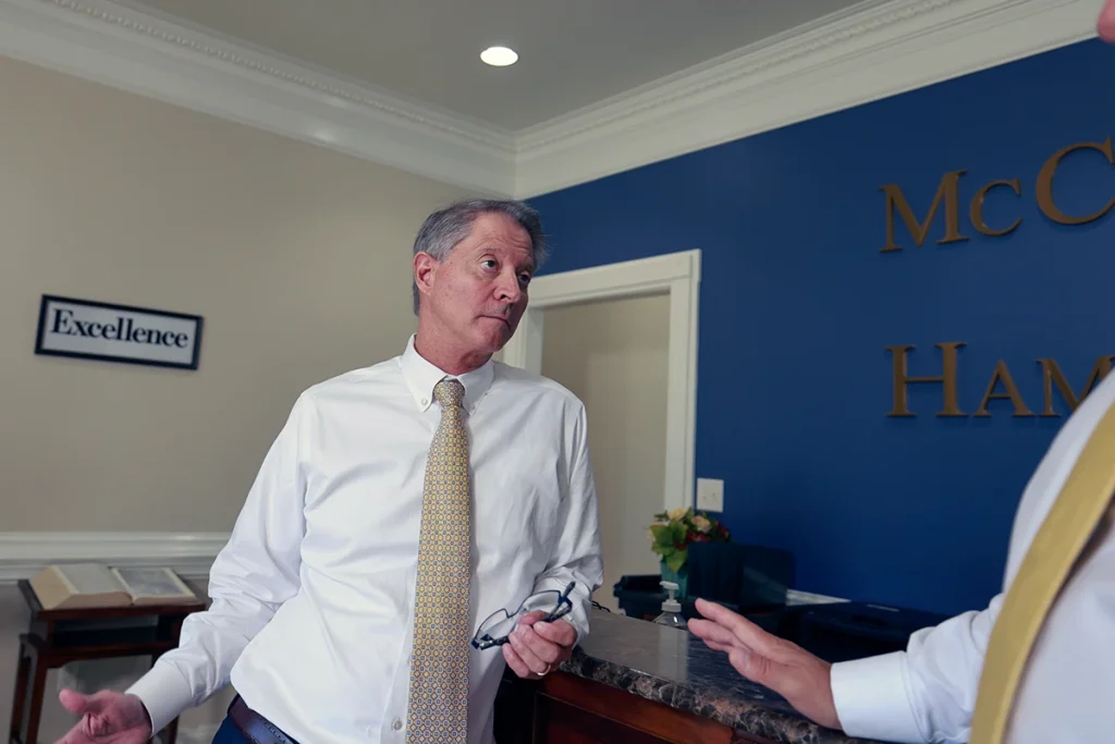 Attorneys joel hamner and tom mccutcheon examine property maintenance failures in a slip trip and fall claim.