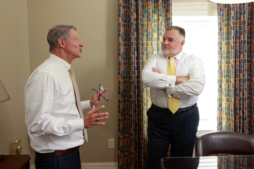 Joel hamner and tom mccutcheon develop a case strategy for a commercial delivery vehicle collision.